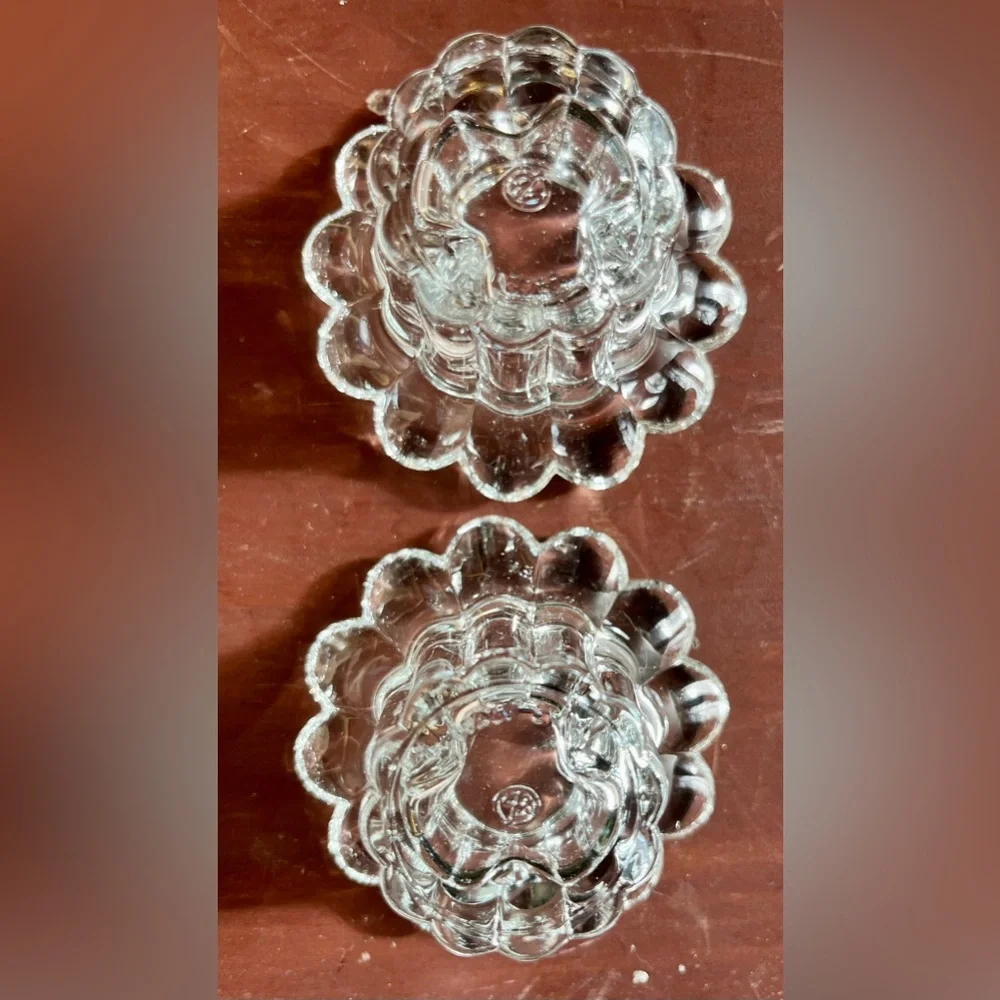 Pair‎ Glass Candleholders Italy NIB
